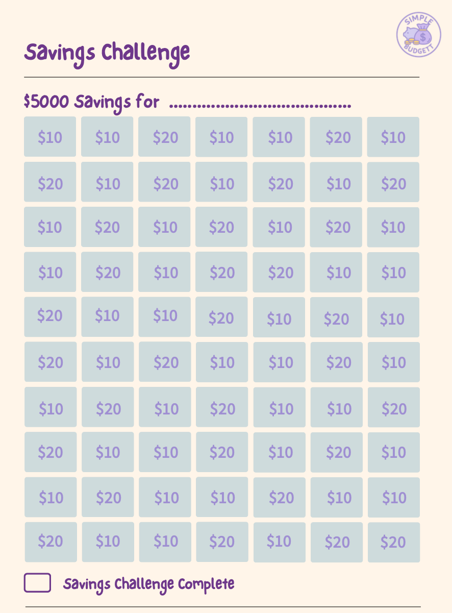 5K Savings Challange